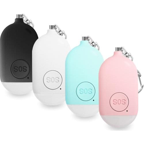 1pcs Personal Alarm Siren Song 130db Self Defense Alarm Keychain High Light Led Lamp Waterproof Key Chain Micro-usb Charging