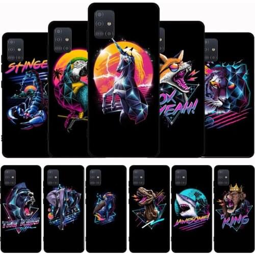Cool cute animals Black Soft Phone Case For Samsung M21 M31S M41 M51 M10 M20 M30S M40 A7 A8 A9 2018 A12 A80 A90 A81 A91