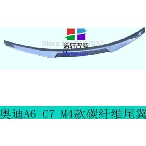 For Audi A6 C7 Spoiler Trunk Wing M4 2012-2017 Carbon Fiber Rear Roof Spoiler Wing Trunk Lip Boot Cover Car Styling
