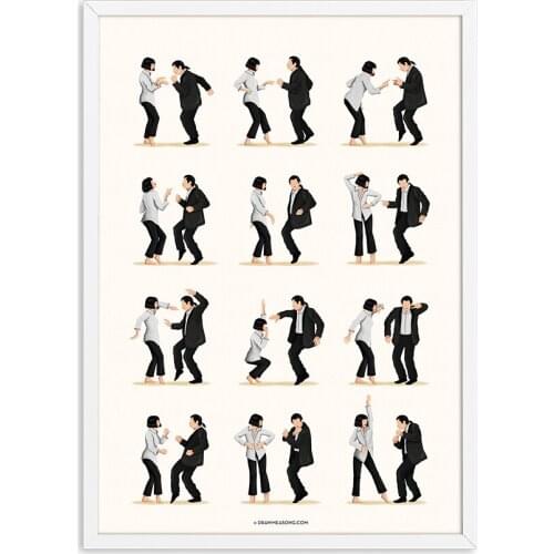 Move Poster Canvas Prints Music Dancing Movie Painting Vintage Pulp Fiction Film Picture Boyfriend Christmas Gift Home Decor