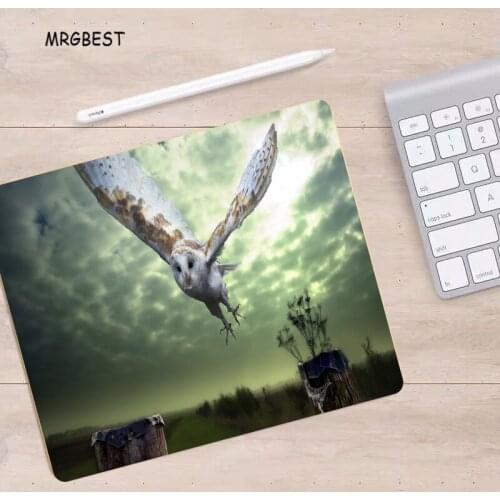 MRGBEST Small Mouse-pad Owsome Owl 22X18/25X20/29X25CM Rectangle Office Desk Mice Pads with Nature Rubber Non-slip for Gamer