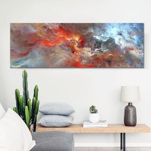 Red Blue Abstract Clound Big Size Canvas Painting for Dinning Room Bedroom Decoration Modern Nice Wall Art Canvas Posters Prints