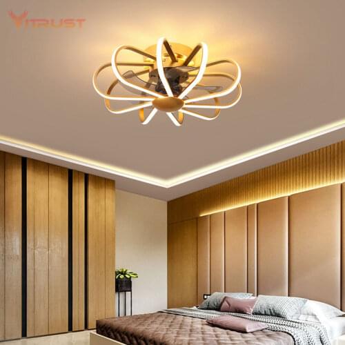 Creative Decor Ceiling Fan with Lamp and Remote Control Dining Room Bedroom Ceiling Fan Lamp