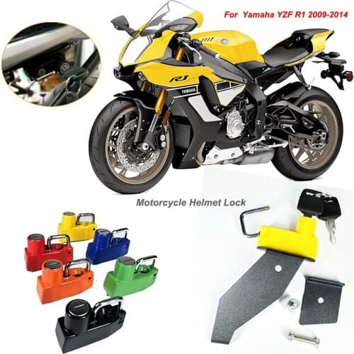 R1 Motorcycle Helmet Lock Mount Hook 6 Color Side Anti-theft Security Alloy Fit for YAMAHA YZF R1 2009 2010 2011 2012 2013 2014
