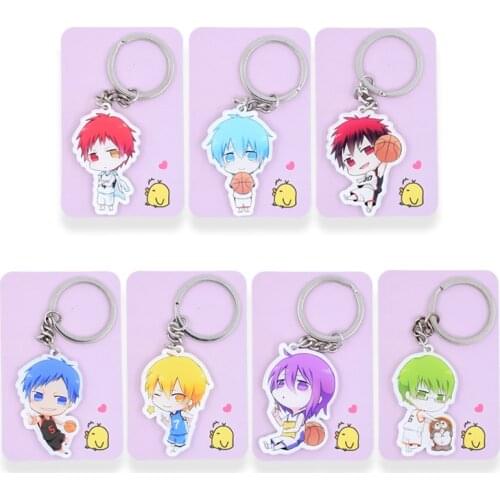 Kurokos Basketball Keychain 13 Styles Kuroko Tetsuya Key Chains Pendant Hot Sale Custom made Anime Key Ring PSS229-373