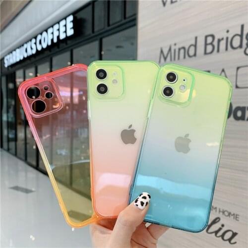 Personality magic gradient mobile phone soft shell iPhone12 11 Xs pro max X XR 8 7 6 6S plus transparent trendy protective shell