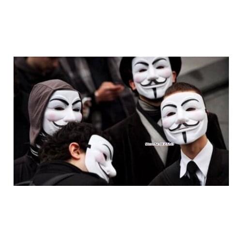 Halloween cosplay Mask, neue v wie vendetta anonym Film Guy Fawkes Vendetta maske halloween cosplay 100pcs/lot