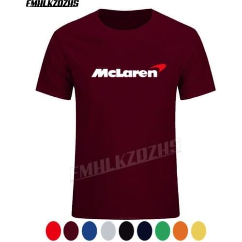 McLaren Mens T Shirt, Trendy Cotton Clothing Short Sleeve, High Quality Car T-Shirt Summer auto tshirt black blue White T195