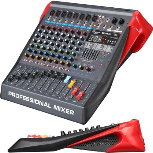 MiCWL Audio 8 Channels AUX FX 7-Brand EQ 320 DSP Digital Effects Sound Mixing Console USB Bluetooth Mixer 48V Phantom