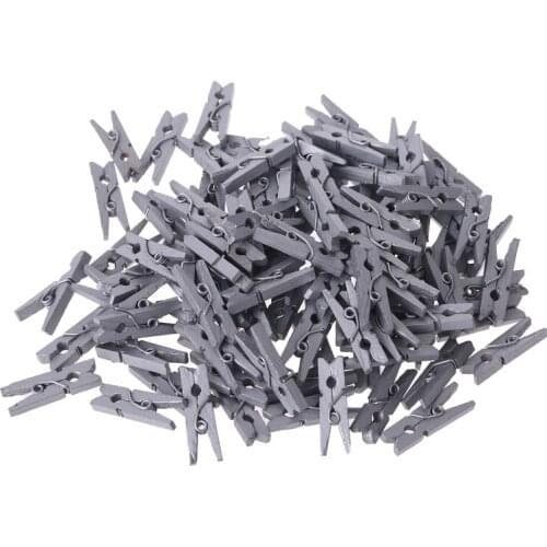 100Pcs Small Size 25mm Mini Natural Wooden Clips for Photo Paper Pegs Clothespin Craft Decoration