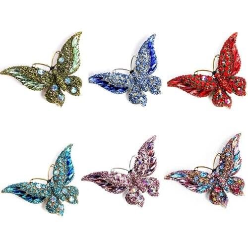 Muylinda Butterfly Brooch Luxury Crystal Pin Big Brooches For Women Party Banquet Rhinestone Pins Clothese Accessories
