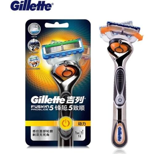 Gillette ProGlide Power Mens Razor Black Handle + 1 Blade Refill Fusion5 With FlexBall Technology With 5 Anti-Friction Blades