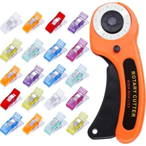 Nonvor Rotary Cutter Leather Cutting Tools with 50 Pcs Sewing Clips Leather Cutting Tool Patchwork Leather Craft Cutter Tool Kit