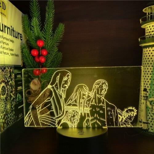 Naruto 3D Night Light Gokage Five Kage LED Lamp Hokage Kazekage Raikage Tsuchikage Mizukage Anime Figure Lampara Bedside Decor