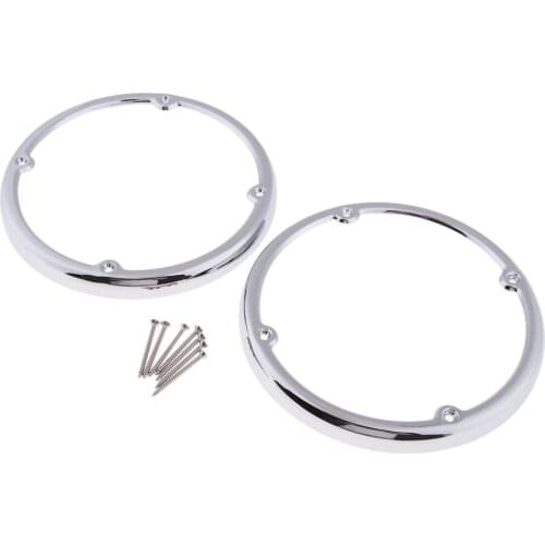 Pair of Chrome Speaker Trim Grill Cover Set For Harley Touring Electra Glide Moto