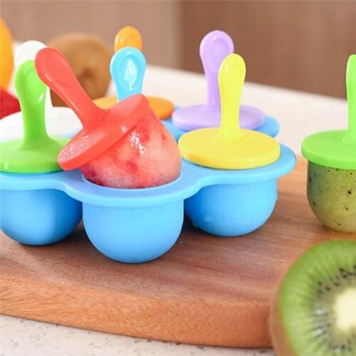 Silicone Mini Ice Pops Mold Ice Cream Ball Lolly Maker Popsicle Molds Baby DIY Food Fruit Shake Ice Cream Frozen Mold