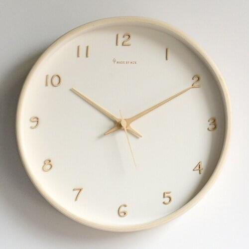 Nordic Wooden Wall Clock Silent Digital Mute Rustic Wall Clocks Vogue Simple Bedroom Klokken Wandklokken Modern Home AB50WC