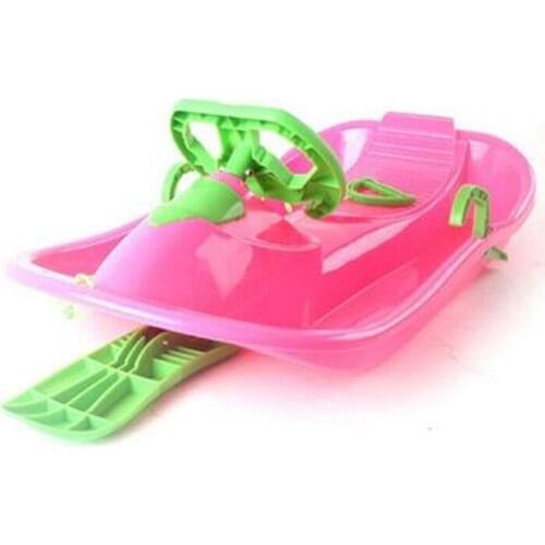 5 pcs/lot- Include Gift - steering wheel Thick Snowmobile for Children - Snow Sled with Brake Pads Grass Panel Adult