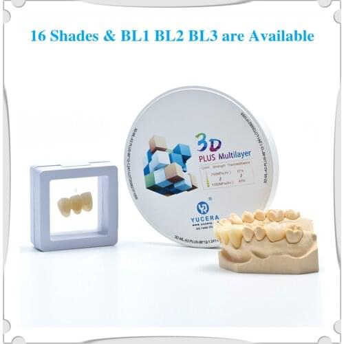 Dental Zirconia Block 3D B1 B2 14MM-20MM Pre-shaded Zirconium Disc with 1200Mpa Dental Zirconia Ceramic Block Dental Lab