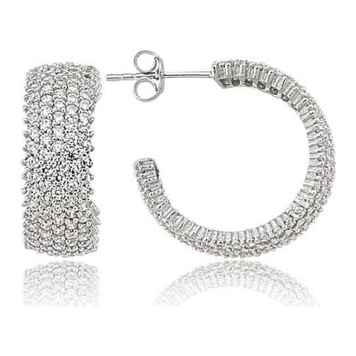 Tevuli 925 Sterling Silver Five Row White Tamtur Earrings