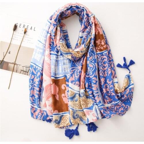 Floral Patter Women Large Shawl Wrap Female Design Hijab Autumn Warm Stole NEW [6730]
