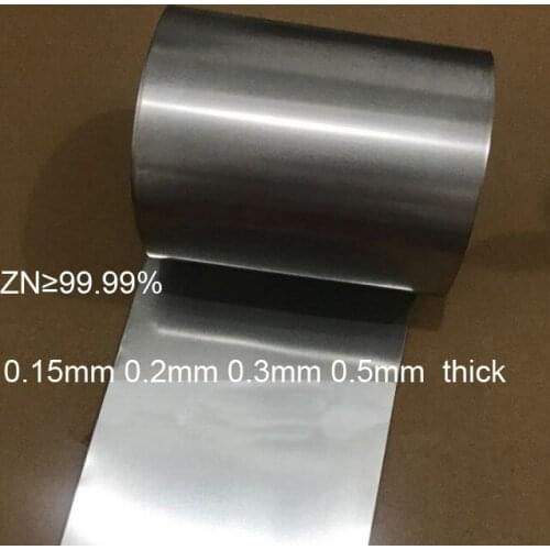 0.15mm 0.2mm 0.3mm 0.5mm pure zinc sheet Zinc Slab metal sheet Fruit battery electrode material zinc strip Zn foil research
