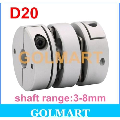 1pcs motor shaft CNC diaphragm double Disc Coupling disk Coupler 5mm 6mm 6.35mm 8mm Diameter 20mm