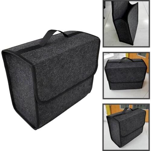 1pc Soft Large Luggage Organizer Car Carpet Travel Tidy Car Trunk Tools Felt Storage Bag