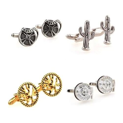 10pairs/lot Vintage Film Projector/Retro Gramophone Phonograph Cufflinks Cactus Branch Cuff Links Mens Jewelry Wholesale