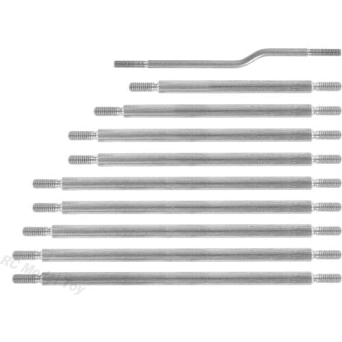 10pcs Titanium alloy Link Rod Chassis Suspension Steering Servo Link for 1/10 RC Crawler Axial SCX10 III AXI03007