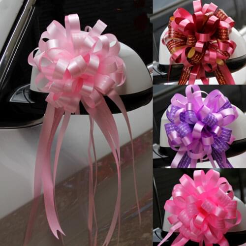 10pcs wedding car decoration flower Pull Bow Ribbons Gift Birthday Party Supplies Home Decoration DIY Pull Flower Ribbons