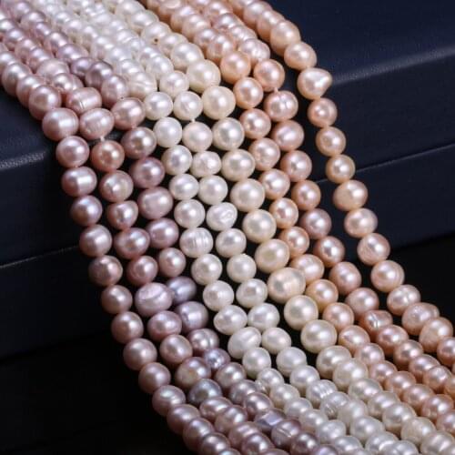100% Natural pearl Beaded Round shape Freshwater Pearls Beads for Jewelry Making DIY Bracelet Necklace Accessories Size 6-7mm