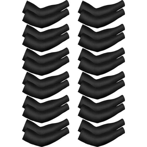 12 Pairs Unisex UV Protection Sleeves Long Arm Sleeves Cooling Sleeves Arm Cover Sleeves
