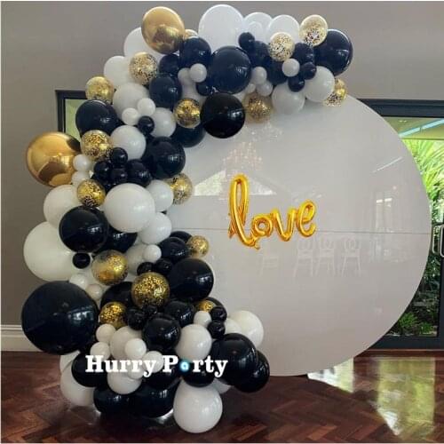 150Pcs Birthday Balloons Garland Arch Set 4D Round Gold Foil Helium Ballon Kit For Adult Engagement Anniversary Party Decoration