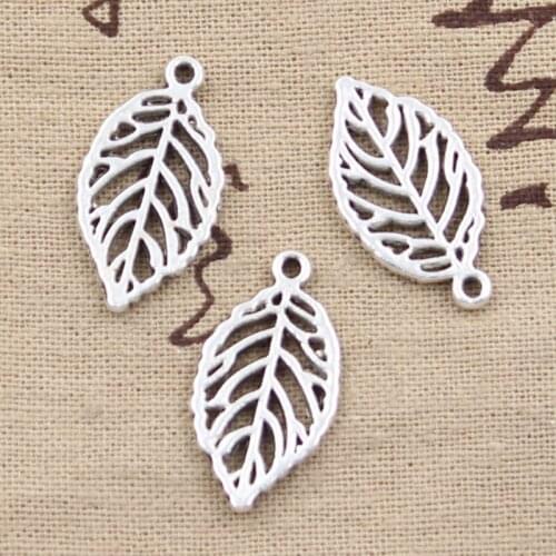 20pcs Charms Hollow Tree Leaf 27x13mm Antique Silver Color Plated Pendants Making DIY Handmade Tibetan Silver Color Jewelry