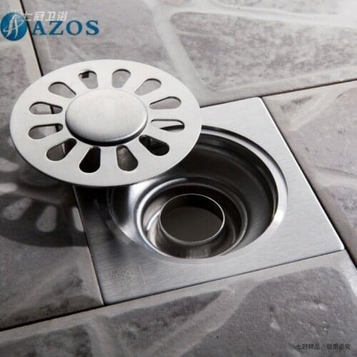304 Stainless Steel Nickel Brushed Toilet Floor Drain Strainer Grates Waste Bathroom Shower Ground Overflow Fitting PJDL007