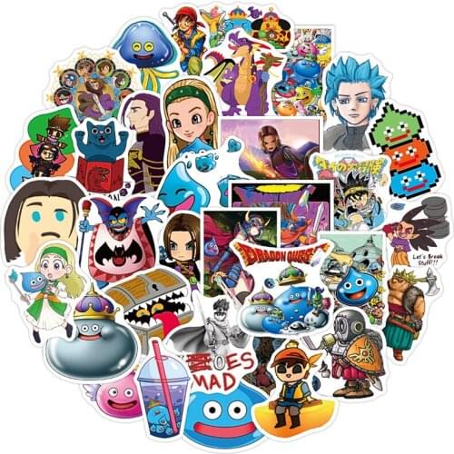 50Pcs Classic Game Dragon Quest Sticker Scrapbooking For Skateboard Guitar Motorcycle Luggage Notebook Computer Nagel Stickers