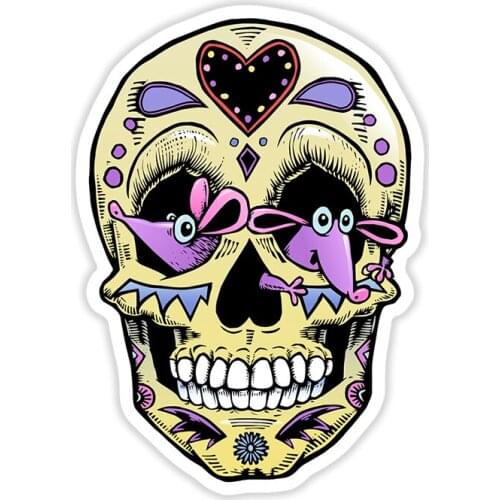 B0240# Funny Self-adhesive Decal MOUSE-EYED SUGAR SKULL Car Sticker Waterproof Auto Decors on Bumper Rear Window