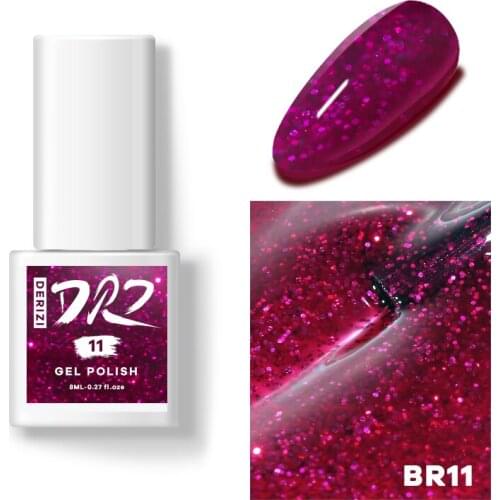 DERIZI 60 Colors Series NO.11 Glitter UV Gel Nail Polish Glitter Soak Off UV Gel Varnish Colorful Nail Gel Polish Nail Art