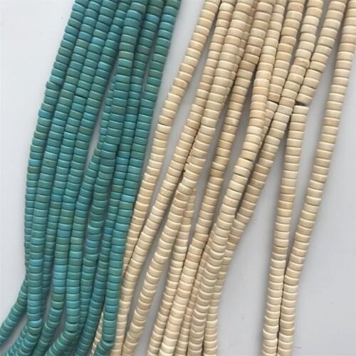 Geometrical Column Turquoises Blue White Created Natural Beads Loose Stones Beading Bracelet DIY Finds Heishi 2*4/3*6/3*8mm New