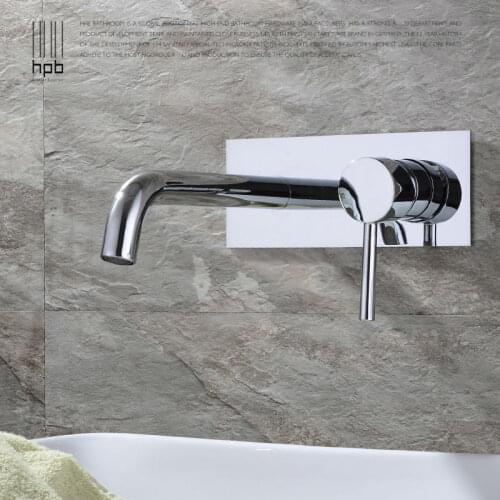 HPB Contemporary Copper Concealed Basin Mixer Hot and Cold Water Bathroom Faucet Wall Mounted Mixer Tap torneira banheiro HP3306