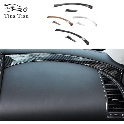 Interior Mouldings Styling Carbon Fiber Color Copilot Dashboard Panel Decorative Cover For Nissan Patrol Y62 2017 2018 2019 2020