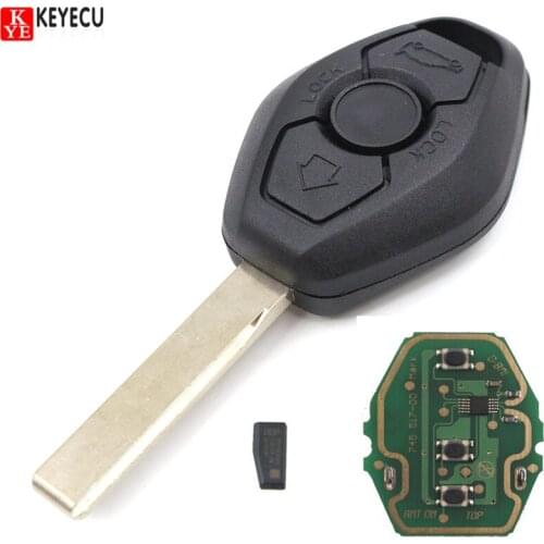 KEYECU EWS Remote Key 3 Button 315MHZ/433MHZ ID44 Chip HU92 Blade for BMW 3,5,7 Series X3 X5 Z3 Z4 1998-2005