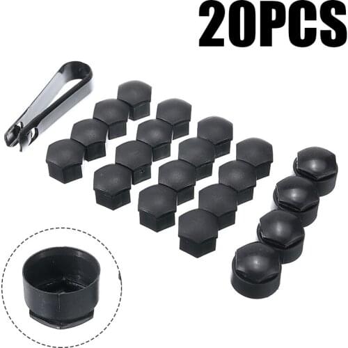 For Audi 20Pcs Matte Black 17mm Wheel Lug Bolt Nut Cap Cover Removal Tool Key Car Styling Accessories