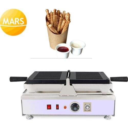 Commercial French Fries Shaped Waffle Baker Electric Waffel Pommes Baking Pan Equipment Long Stick Twist Shape Waffle Machine
