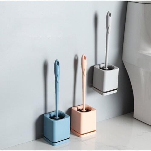 Toilet Brush Set Household Plastic Long Handle Bathroom Corner Cleaning Brush Base Holder Durable Simple Washing WC Accessories