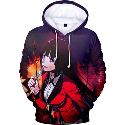 Anime Kakegurui Cosplay Costume 3D Hoodie Sweatshirt Jabami Yumeko Cosplay Costume Igarashi Sayaka Casual Boys/Girls Clothes