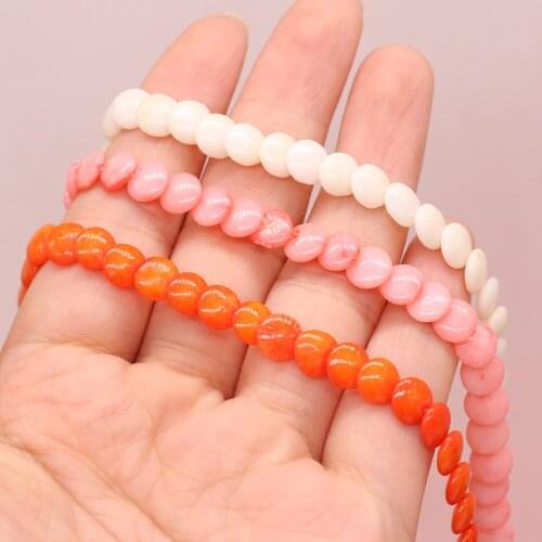 Hot Selling Natural Coral Beaded Button Bead Handmade Crafts DIY Elegant Trend Necklace Bracelet Jewelry Beads Gift Making