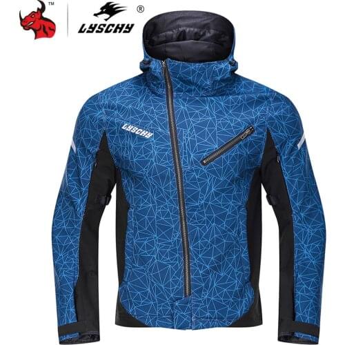 LYSCHY Motorcycle Jacket Men Waterproof Moto Riding Hood Jacket Motocross Jacket Chaqueta Moto Protective Gear Reflection Night
