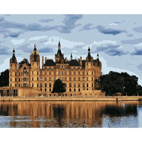 MaHuaf-j343 Schwerin Castle Germany oil painting by numbers for home decor
